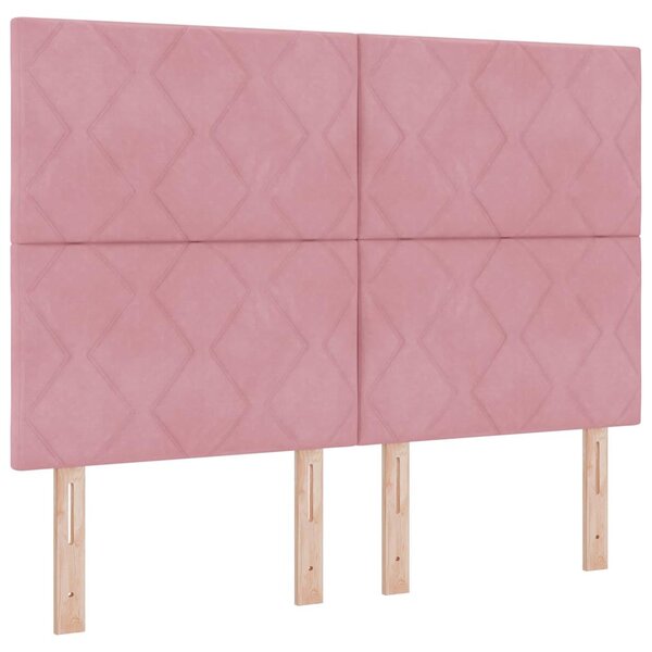 vidaXL Lit à ressorts avec matelas Rose 160 x 200 cm Velours