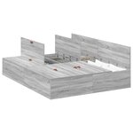 vidaXL Cadre de lit avec rangement Gris Sonoma 150 x 200 cm