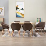 vidaXL Chaises à manger lot de 6 marron tissu