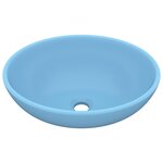 vidaXL Lavabo ovale de luxe Bleu clair mat 40x33 cm Céramique