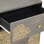 vidaXL Cabinet de chevet Gris 50 x 33 x 60 cm bois de manguier massif