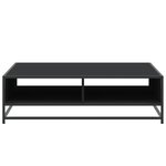 vidaXL Table basse noir 100x100x30 cm bois d'ingénierie et métal