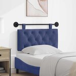 vidaXL Tête de lit suspendue Avec lumière LED Bleu police Velours