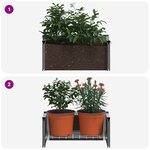 vidaXL Jardinière surélevée Gris 50 x 30 x 22 cm WPC et Aluminium