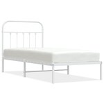 vidaXL Cadre de lit métal avec tête de lit blanc 90x190 cm