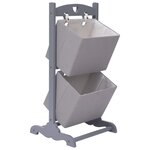 vidaXL Support à panier 2 niveaux Gris foncé 35x35x72 cm Bois