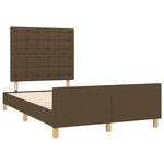 vidaXL Cadre de lit avec tête de lit marron foncé 120x200 cm Tissu
