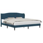 vidaXL Cadre de lit avec tête de lit Bleu 200 x 200 cm Velours