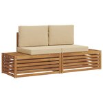vidaXL 2 pc Ensemble de canapés d'extérieur Naturel et Beige