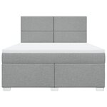 vidaXL Sommier à lattes de lit avec matelas Gris clair 180x200cm Tissu
