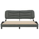 vidaXL Cadre de lit avec lumières LED gris foncé 180x200 cm tissu