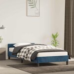 vidaXL Cadre de lit sans matelas bleu foncé 100x200 cm velours