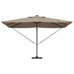 vidaXL Parasol Roma à Bras Déporté Taupe  Noir 352 x 251 x 265 cm