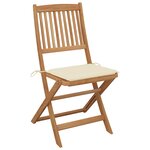 Vidaxl chaises pliables de jardin 6 pièces avec coussins bois d'acacia