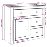 vidaXL Buffet avec tiroirs Panama 93x40x80 cm bois massif de pin