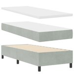 Lit à ressorts vidaXL avec matelas Gris clair 80x200 cm Velours