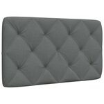 vidaXL Coussin de tête de lit gris foncé 80 cm tissu