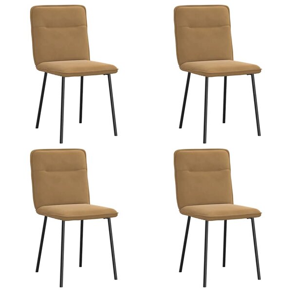 vidaXL Chaises à manger lot de 4 marron velours