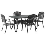 vidaXL Ensemble de salle à manger pour jardin 5 Pièces Noir Aluminium