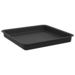 vidaXL Plateau carré à fleurs 6 Pièces Noir 18 x 18 x 2 cm Plastique