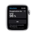 Apple Watch Series 6 GPS + Cellular, 44mm Boîtier en Aluminium Argent avec Bracelet Sport Blanc