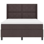 Lit Box Spring vidaXL avec Matelas Marron Foncé 140x190 cm Tissu