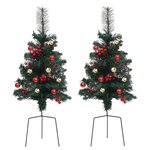 vidaXL Sapins de Noël artificiels d'allée 2 Pièces 76 cm PVC