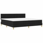 vidaXL Lit à ressorts avec matelas Noir 200 x 200 cm tissu