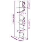 vidaXL Armoire de rangement mince gris béton 30x42 5x225 cm