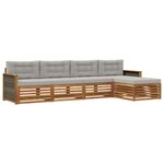 vidaXL Ensemble de canapés d'extérieur 5 pc Naturel et gris clair