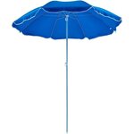 Parasol rond - Arc 1,80 m - Structure en polyester anti-uv - Blanc et bleu profond