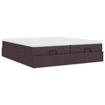 VidaXL Cadre de lit ottoman avec matelas marron foncé 200x200 cm tissu