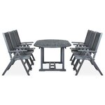 vidaXL Ensemble à manger d'extérieur 7 Pièces Bois d'acacia solide Gris
