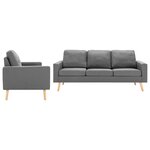 vidaXL Ensemble de canapés 2 Pièces Tissu Gris clair