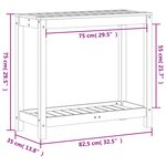 vidaXL Table de rempotage avec étagère 82 5x35x75cm bois massif de pin