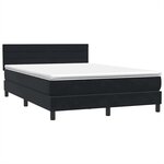 vidaXL Sommier à lattes de lit avec matelas et LED noir 160x210 cm velours