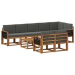 vidaXL Ensemble de canapés d'extérieur 9 pc Naturel et Anthracite