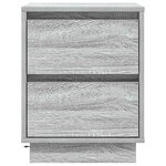 vidaXL Cabinet de chevet avec Gris 39 x 34.5 x 50 cm Bois d'ingénierie