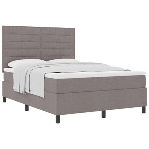 vidaXL Lit à ressorts avec matelas Taupe 140 x 200 cm tissu