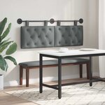 vidaXL Tête de lit suspendue Gris foncé Tissu