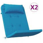 vidaXL Coussins de chaise adirondack lot de 2 bleu clair tissu oxford