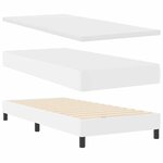 vidaXL Cadre de lit avec matelas Blanc 100 x 200 cm Faux cuir
