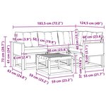 vidaXL Ensemble de canapés d'extérieur 5 Pièces Naturel et Beige
