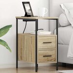 vidaXL Cabinet de chevet avec tiroir Chêne sonoma 30 x 48 x 61 cm