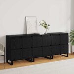 vidaXL Buffets 3 Pièces Chêne noir 180 x 35 x 70 cm Bois d'ingénierie