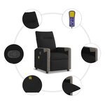 vidaXL Fauteuil de massage inclinable Noir Tissu
