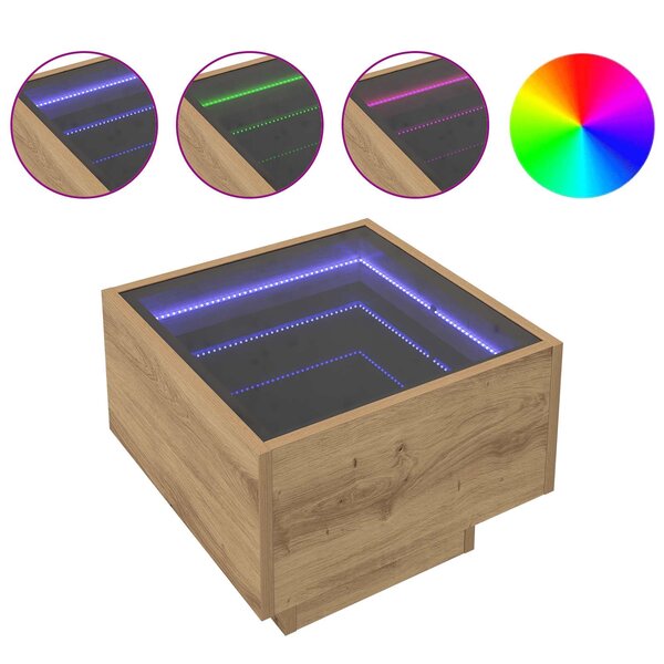 vidaXL Table basse chêne artisanal 40 x 40 x 30 cm Bois d'ingénierie