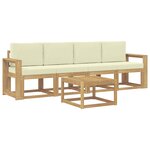 vidaXL Ensemble de canapés d'extérieur 5 pc Blanc et crème