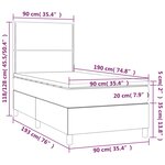 vidaXL Sommier à lattes de lit avec matelas et LED Noir 90x190cm Tissu