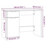vidaXL Bureau Blanc 100x50x75 cm Bois d'ingénierie
